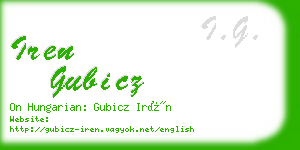 iren gubicz business card